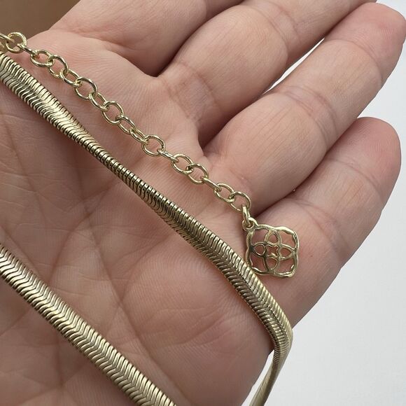 Kendra Scott Starla Y Necklace 21" Long Druzy Stone Gold Tone Long Line Sexy - Picture 5 of 11